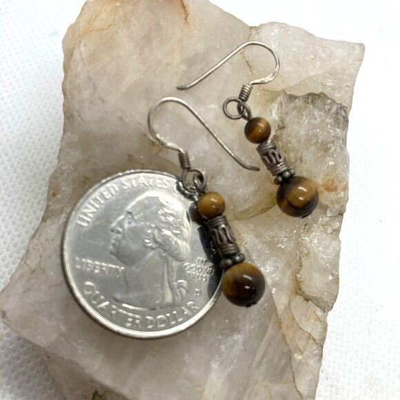 Vintage Lot of 4 Pairs Beaded Dangle Drop Earrings Sterling 925 Silver 11g - Picture 5 of 7